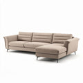 Sectional sofa in beige fabric with metal legs 230 x 90 x 85cm