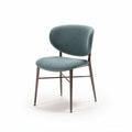 Fabric dining chair with metal frame in teal color 45 x 50 x 80cm