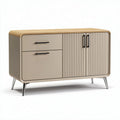 Modern sideboard cabinet with storage drawers and doors in beige wood finish 120 x 50 x 80cm
