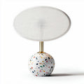 Ceramic table lamp with fabric shade in multicolor design 30 x 30 x 50cm