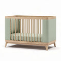 Convertible crib with upholstered sides in light green measurements 120 x 60 x 80cm
